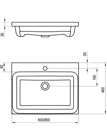Купить Умывальник Ravak Comfort 800 (xjx01280001) по цене 32457 руб., в Санкт-Петебруге в интернет магазине 100-Систем, а также дургие товары RAVAK из раздела Встраиваемые раковины и Раковины и пьедесталы