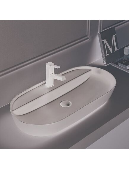 Купить Раковина-чаша CeramaLux 80 78325MDH Серая матовая (78325mdh) по цене 32200 руб., в Санкт-Петебруге в интернет магазине 100-Систем, а также дургие товары CeramaLux из раздела Накладные раковины и Раковины и пьедесталы