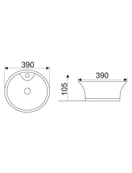 Купить CeramaLux N 9423 Раковина накладная 39 см (9423) по цене 5600 руб., в Санкт-Петебруге в интернет магазине 100-Систем, а также дургие товары CeramaLux из раздела Накладные раковины и Раковины и пьедесталы