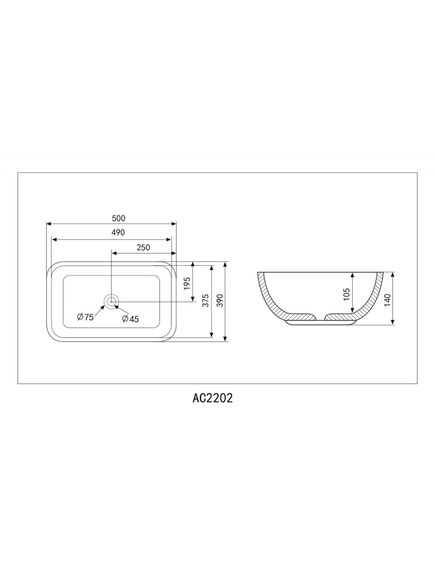 Купить Раковина накладная ABBER Rechteck AC2202MBE светло-бежевая матовая (ac2202mbe) по цене 10200 руб., в Санкт-Петебруге в интернет магазине 100-Систем, а также дургие товары ABBER из раздела Накладные раковины и Раковины и пьедесталы