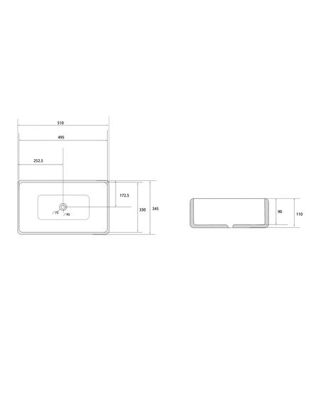 Купить Раковина накладная ABBER Rechteck AC2207MB черная матовая (ac2207mb) по цене 10200 руб., в Санкт-Петебруге в интернет магазине 100-Систем, а также дургие товары ABBER из раздела Накладные раковины и Раковины и пьедесталы
