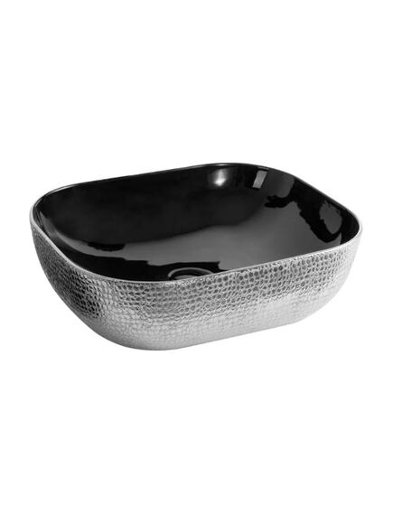 Купить Раковина-чаша CeramaLux 50 D1302H0 Серебро Черная (d1302h020) по цене 7300 руб., в Санкт-Петебруге в интернет магазине 100-Систем, а также дургие товары CeramaLux из раздела Накладные раковины и Раковины и пьедесталы