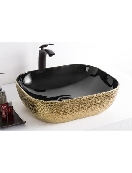 Купить Раковина-чаша CeramaLux 50 D1302H0 Золото Черная (D1302H022) по цене 7300 руб., в Санкт-Петебруге в интернет магазине 100-Систем, а также дургие товары CeramaLux из раздела Накладные раковины и Раковины и пьедесталы