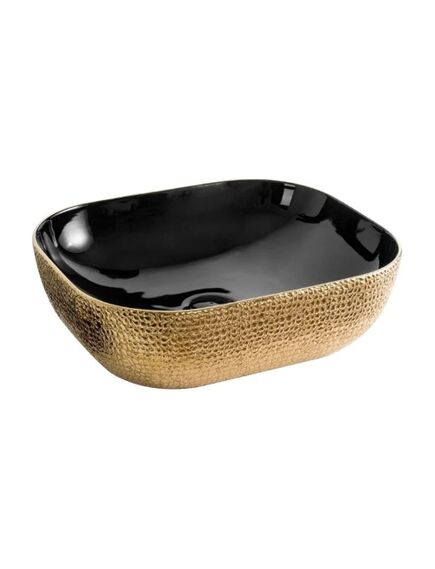 Купить Раковина-чаша CeramaLux 50 D1302H0 Золото Черная (D1302H022) по цене 7300 руб., в Санкт-Петебруге в интернет магазине 100-Систем, а также дургие товары CeramaLux из раздела Накладные раковины и Раковины и пьедесталы