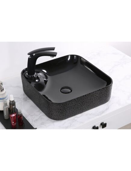 Купить Раковина-чаша CeramaLux 43 D1305H004 Черная (d1305h004) по цене 7300 руб., в Санкт-Петебруге в интернет магазине 100-Систем, а также дургие товары CeramaLux из раздела Накладные раковины и Раковины и пьедесталы