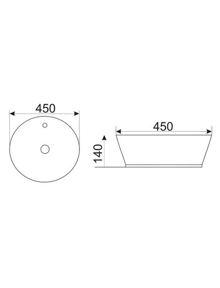 Купить CeramaLux NC D1306H011 Раковина накладная  45 см (d1306h011) по цене 6400 руб., в Санкт-Петебруге в интернет магазине 100-Систем, а также дургие товары CeramaLux из раздела Накладные раковины и Раковины и пьедесталы