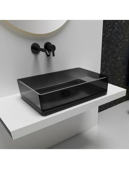 Купить Раковина накладная прозрачная ABBER Kristall AT2803Onyx (at2803onyx) по цене 42500 руб., в Санкт-Петебруге в интернет магазине 100-Систем, а также дургие товары ABBER из раздела Накладные раковины и Раковины и пьедесталы