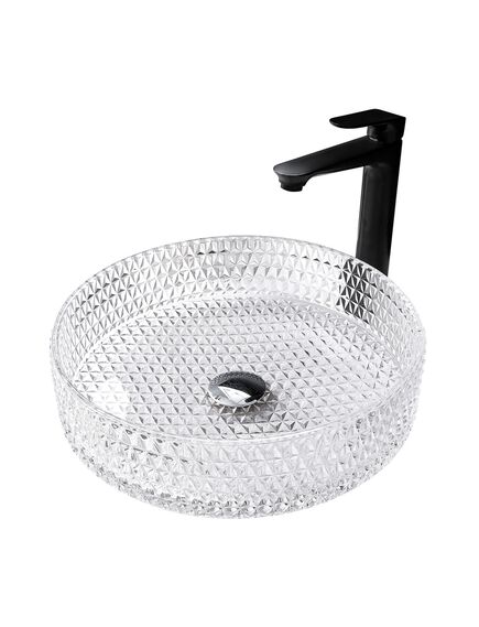 Купить Раковина накладная стеклянная ABBER Glas AK2301 прозрачная (ak2301) по цене 12325 руб., в Санкт-Петебруге в интернет магазине 100-Систем, а также дургие товары ABBER из раздела Накладные раковины и Раковины и пьедесталы