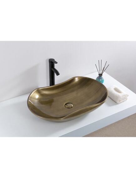 Купить Раковина-чаша CeramaLux 66 D1334H466 Бронзовая (d1334h466) по цене 9900 руб., в Санкт-Петебруге в интернет магазине 100-Систем, а также дургие товары CeramaLux из раздела Накладные раковины и Раковины и пьедесталы