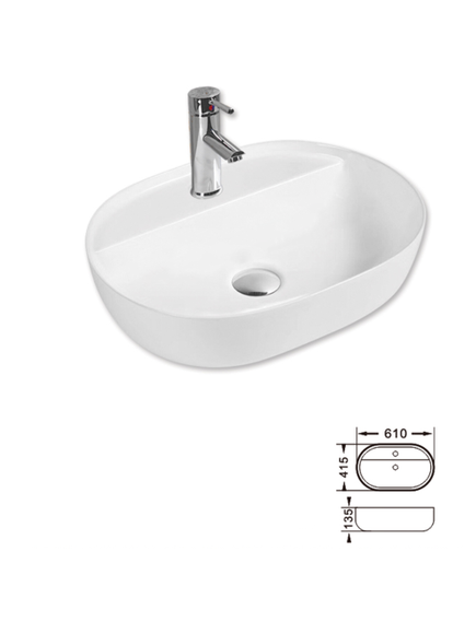 Купить CeramaLux N D1346 Раковина накладная  61 см (d1346) по цене 10000 руб., в Санкт-Петебруге в интернет магазине 100-Систем, а также дургие товары CeramaLux из раздела Накладные раковины и Раковины и пьедесталы