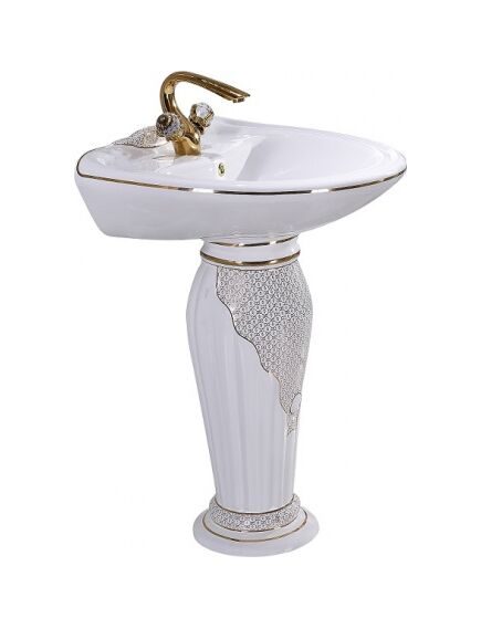 Купить Раковина CeramaLux Lux Classic 54 J-766 Белая (J-766) по цене 47513.7 руб., в Санкт-Петебруге в интернет магазине 100-Систем, а также дургие товары CeramaLux из раздела Напольные раковины и Раковины и пьедесталы