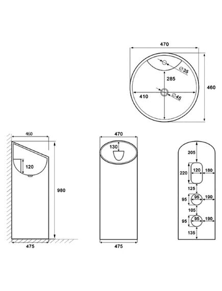 Купить Раковина CeramaLux 46 P7030L Белая (p7030l) по цене 27600 руб., в Санкт-Петебруге в интернет магазине 100-Систем, а также дургие товары CeramaLux из раздела Напольные раковины и Раковины и пьедесталы