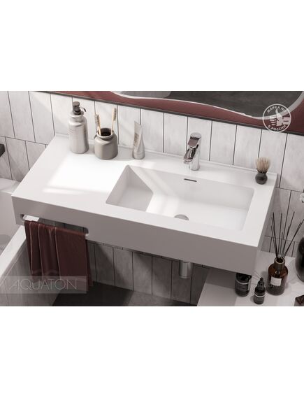 Купить Раковина AQUATON Квадро Про 100 правая 1A733231QA01R (1a733231qa01r) по цене 28417.7 руб., в Санкт-Петебруге в интернет магазине 100-Систем, а также дургие товары AQUATON из раздела Подвесные раковины и Раковины и пьедесталы