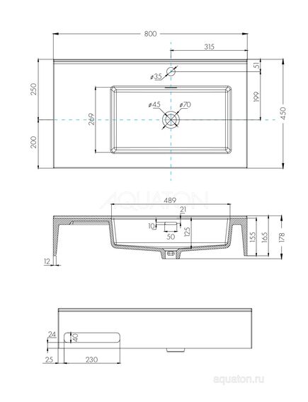 Купить Раковина AQUATON Квадро Про 80 правая 1A734331QA01R (1a734331qa01r) по цене 24606.7 руб., в Санкт-Петебруге в интернет магазине 100-Систем, а также дургие товары AQUATON из раздела Подвесные раковины и Раковины и пьедесталы