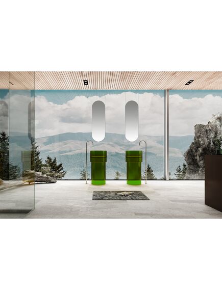 Купить Раковина отдельностоящая прозрачная ABBER Kristall AT2701Emerald зеленая (at2701emerald) по цене 120000 руб., в Санкт-Петебруге в интернет магазине 100-Систем, а также дургие товары ABBER из раздела Напольные раковины и Раковины и пьедесталы