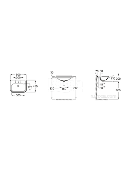 Купить Раковина Roca Carmen 60х45 3270A5003 (3270A5003) по цене 23988.77 руб., в Санкт-Петебруге в интернет магазине 100-Систем, а также дургие товары ROCA из раздела Подвесные раковины и Раковины и пьедесталы