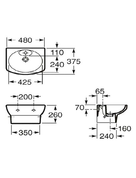 Купить Раковина Roca Dama Senso Compacto 48x38 327514000 (327514000) по цене 17989 руб., в Санкт-Петебруге в интернет магазине 100-Систем, а также дургие товары ROCA из раздела Подвесные раковины и Раковины и пьедесталы