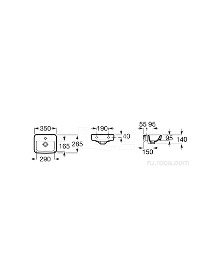 Купить Раковина Roca Dama Senso Square 35 32751D000 (32751d000) по цене 16143.27 руб., в Санкт-Петебруге в интернет магазине 100-Систем, а также дургие товары ROCA из раздела Подвесные раковины и Раковины и пьедесталы
