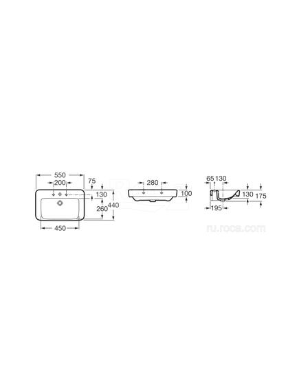 Купить Раковина Roca Dama Senso Square 55 32751C000 (32751C000) по цене 20758.27 руб., в Санкт-Петебруге в интернет магазине 100-Систем, а также дургие товары ROCA из раздела Подвесные раковины и Раковины и пьедесталы
