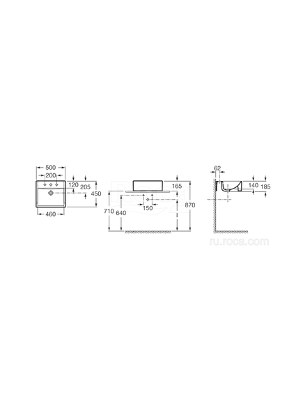 Купить Раковина Roca Diverta 50х45 32711S000 (32711s000) по цене 37372.27 руб., в Санкт-Петебруге в интернет магазине 100-Систем, а также дургие товары ROCA из раздела Подвесные раковины и Раковины и пьедесталы