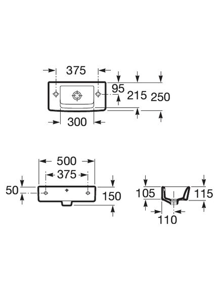 Купить Раковина Roca Hall 50x25 325883000 (325883000) по цене 14297.27 руб., в Санкт-Петебруге в интернет магазине 100-Систем, а также дургие товары ROCA из раздела Подвесные раковины и Раковины и пьедесталы