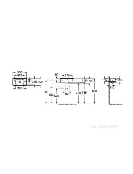 Купить Раковина Roca Hall 50x25 327883000 (327883000) по цене 13835.77 руб., в Санкт-Петебруге в интернет магазине 100-Систем, а также дургие товары ROCA из раздела Подвесные раковины и Раковины и пьедесталы