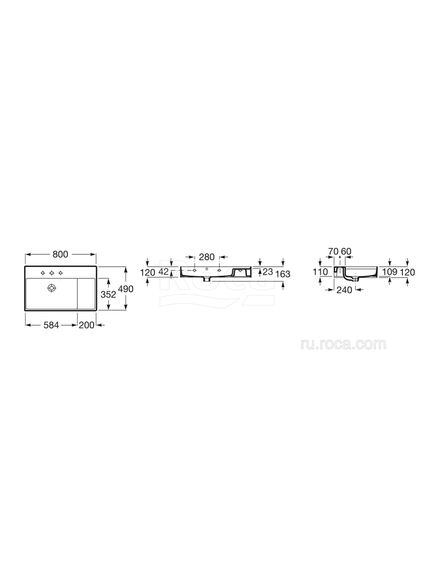 Купить Раковина Roca Inspira Square WB Unik 80x49 32752B000 (32752b000) по цене 65523.77 руб., в Санкт-Петебруге в интернет магазине 100-Систем, а также дургие товары ROCA из раздела Подвесные раковины и Раковины и пьедесталы