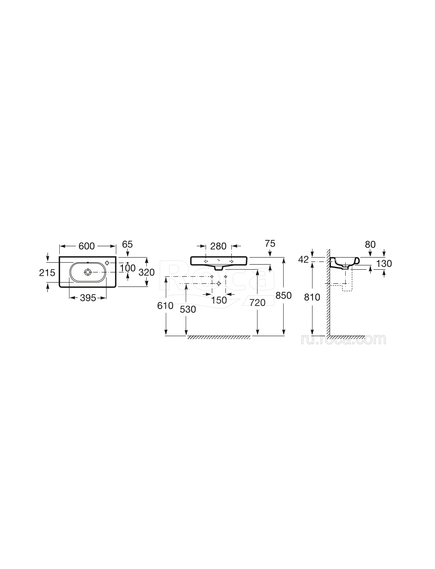 Купить Раковина Roca Meridian 60x32 32724T000 (32724t000) по цене 15681.77 руб., в Санкт-Петебруге в интернет магазине 100-Систем, а также дургие товары ROCA из раздела Подвесные раковины и Раковины и пьедесталы