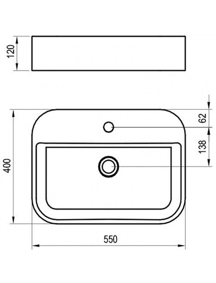 Купить Умывальник CERAMIC 550 R SLIM Shelf белый (xjx01155005) по цене 26920 руб., в Санкт-Петебруге в интернет магазине 100-Систем, а также дургие товары RAVAK из раздела Накладные раковины и Раковины и пьедесталы