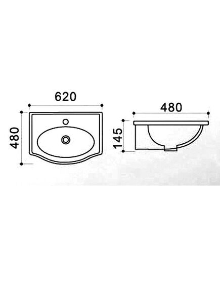Купить Раковина подвесная Azario 62х48х14.5 белая (az-405-a) по цене 3050 руб., в Санкт-Петебруге в интернет магазине 100-Систем, а также дургие товары Azario из раздела Подвесные раковины и Раковины и пьедесталы