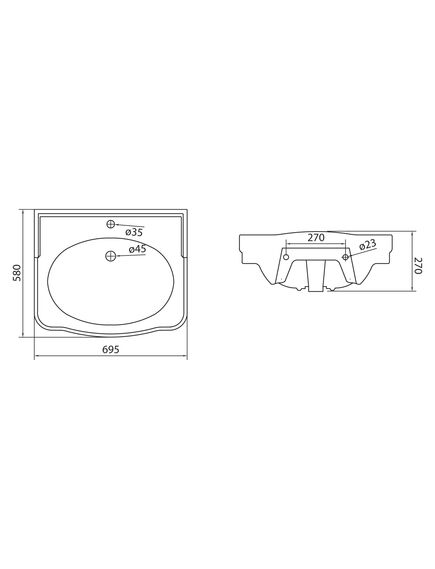 Купить Раковина BelBagno BOHEME BB115L (BB115L) по цене 15530 руб., в Санкт-Петебруге в интернет магазине 100-Систем, а также дургие товары BelBagno из раздела Подвесные раковины и Раковины и пьедесталы
