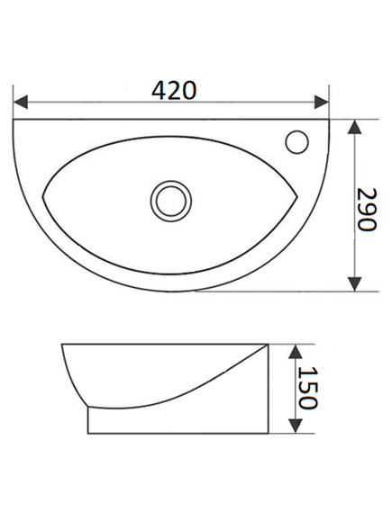 Купить CeramaLux N 7717Х Раковина накладная  41 см (7717х) по цене 7300 руб., в Санкт-Петебруге в интернет магазине 100-Систем, а также дургие товары CeramaLux из раздела Подвесные раковины и Раковины и пьедесталы