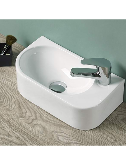 Купить Раковина CeramaLux 40 78204 L белая (78204l) по цене 8400 руб., в Санкт-Петебруге в интернет магазине 100-Систем, а также дургие товары CeramaLux из раздела Подвесные раковины и Раковины и пьедесталы