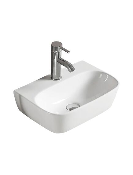 Купить Раковина CeramaLux 42 78401 Белая (78401) по цене 8400 руб., в Санкт-Петебруге в интернет магазине 100-Систем, а также дургие товары CeramaLux из раздела Подвесные раковины и Раковины и пьедесталы