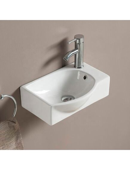 Купить Раковина CeramaLux 40 78404L Белая (78404l) по цене 8400 руб., в Санкт-Петебруге в интернет магазине 100-Систем, а также дургие товары CeramaLux из раздела Подвесные раковины и Раковины и пьедесталы