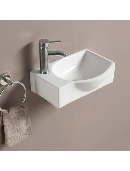 Купить Раковина CeramaLux 40 78404R Белая (78404r) по цене 8400 руб., в Санкт-Петебруге в интернет магазине 100-Систем, а также дургие товары CeramaLux из раздела Подвесные раковины и Раковины и пьедесталы