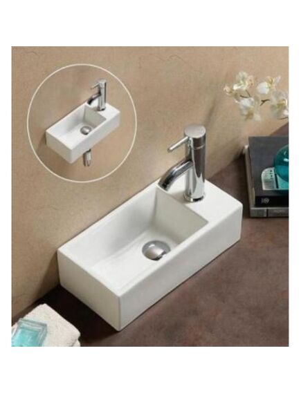 Купить CeramaLux N 9048DL Раковина накладная  41 см (9048dl) по цене 8400 руб., в Санкт-Петебруге в интернет магазине 100-Систем, а также дургие товары CeramaLux из раздела Подвесные раковины и Раковины и пьедесталы