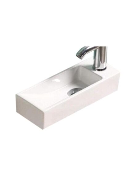Купить Раковина CeramaLux 38 9048 L белая (9048FL) по цене 8400 руб., в Санкт-Петебруге в интернет магазине 100-Систем, а также дургие товары CeramaLux из раздела Подвесные раковины и Раковины и пьедесталы