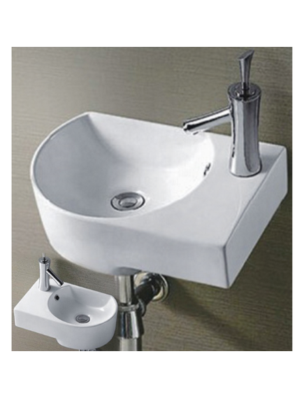 Купить Раковина CeramaLux 41 9273L L белая (9273l) по цене 7300 руб., в Санкт-Петебруге в интернет магазине 100-Систем, а также дургие товары CeramaLux из раздела Подвесные раковины и Раковины и пьедесталы