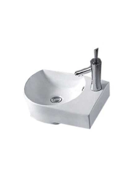 Купить Раковина CeramaLux 41 9273L L белая (9273l) по цене 7300 руб., в Санкт-Петебруге в интернет магазине 100-Систем, а также дургие товары CeramaLux из раздела Подвесные раковины и Раковины и пьедесталы