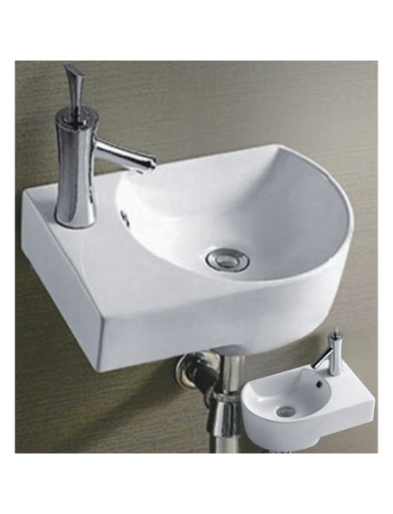 Купить Раковина CeramaLux 41 9273R Белая (9273r) по цене 7300 руб., в Санкт-Петебруге в интернет магазине 100-Систем, а также дургие товары CeramaLux из раздела Подвесные раковины и Раковины и пьедесталы