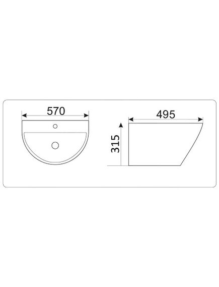 Купить CeramaLux N NB 165 Раковина подвесная  57 см (NB165) по цене 16250 руб., в Санкт-Петебруге в интернет магазине 100-Систем, а также дургие товары CeramaLux из раздела Подвесные раковины и Раковины и пьедесталы