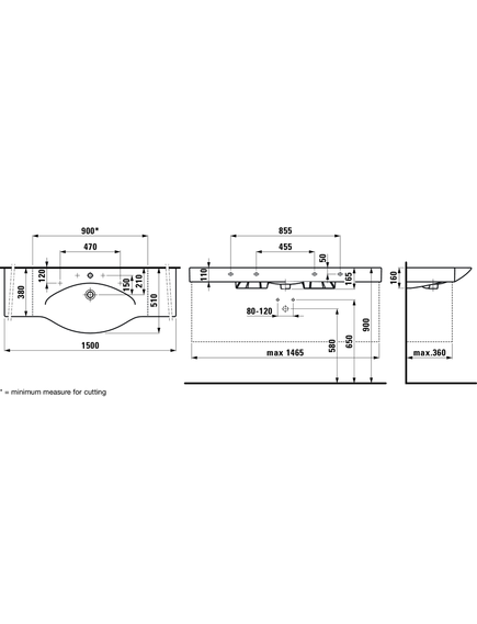 Купить Раковина Laufen Palace New 150 8.1170.6 Белая (8.1170.6.000.104.1) по цене 81214.77 руб., в Санкт-Петебруге в интернет магазине 100-Систем, а также дургие товары LAUFEN из раздела Подвесные раковины и Раковины и пьедесталы