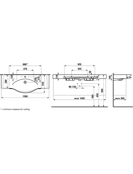 Купить Раковина Laufen Palace New 150 8.1270.6 Белая (8.1270.6.000.104.1) по цене 95059.77 руб., в Санкт-Петебруге в интернет магазине 100-Систем, а также дургие товары LAUFEN из раздела Подвесные раковины и Раковины и пьедесталы