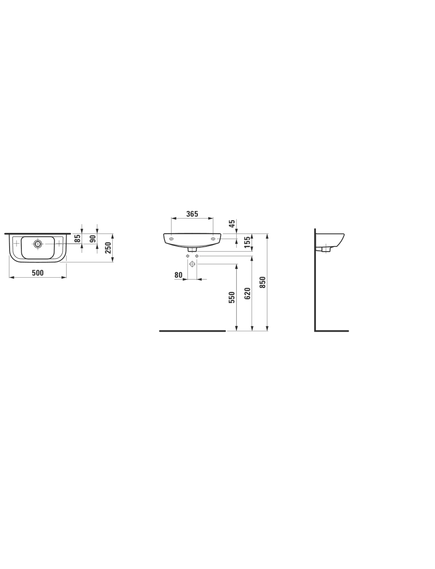 Купить Раковина Laufen Pro B 55 8.1695.7 L Белая (8.1695.7.000.105.1) по цене 11989.77 руб., в Санкт-Петебруге в интернет магазине 100-Систем, а также дургие товары LAUFEN из раздела Подвесные раковины и Раковины и пьедесталы