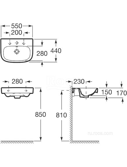 Купить Раковина Roca Debba 55x44 32799500Y (32799500y) по цене 4858 руб., в Санкт-Петебруге в интернет магазине 100-Систем, а также дургие товары ROCA из раздела Подвесные раковины и Раковины и пьедесталы