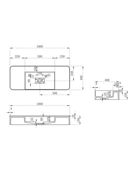 Купить Раковина из искусственного камня Vincea VWB-6S380MW, 1000*400*150, подвесная, цвет белый матовый, , шт (vwb-6s380mw) по цене 41743 руб., в Санкт-Петебруге в интернет магазине 100-Систем, а также дургие товары Vincea из раздела Подвесные раковины и Раковины и пьедесталы