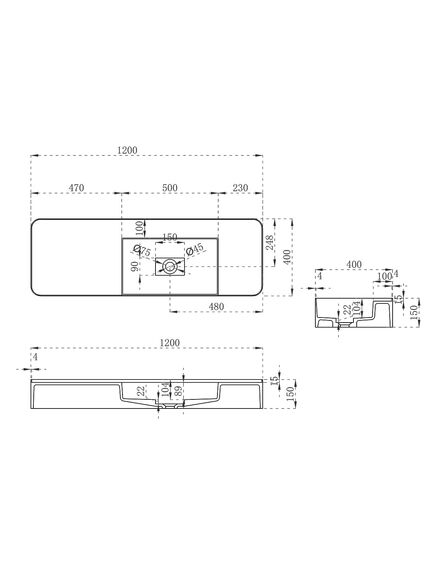 Купить Раковина из искусственного камня Vincea VWB-6S412MW, 1200*400*150, подвесная, цвет белый матовый, , шт (vwb-6s412mw) по цене 39368 руб., в Санкт-Петебруге в интернет магазине 100-Систем, а также дургие товары Vincea из раздела Подвесные раковины и Раковины и пьедесталы