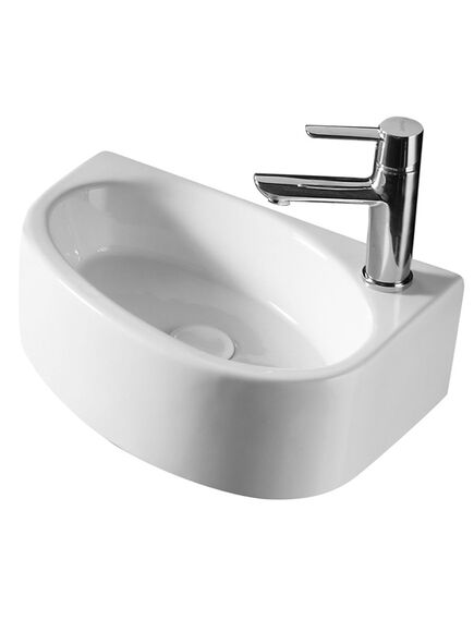 Купить Раковина угловая Azario 42х29х14 правая белая (az-4519) по цене 5850 руб., в Санкт-Петебруге в интернет магазине 100-Систем, а также дургие товары Azario из раздела Угловые раковины и Раковины и пьедесталы
