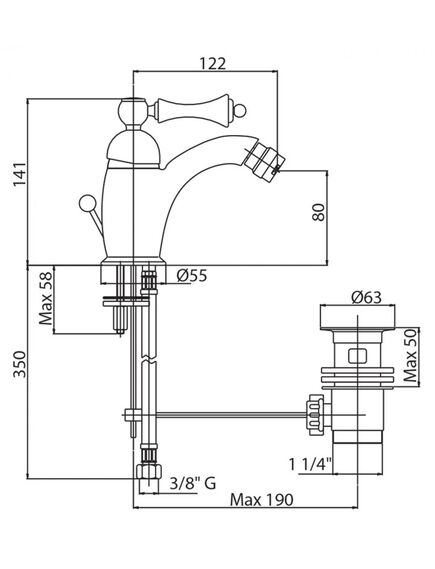 Купить Смеситель Cezares Margot MARGOT-BSM1-02-Bi для биде (MARGOT-BSM1-02-BI) по цене 29460 руб., в Санкт-Петебруге в интернет магазине 100-Систем, а также дургие товары CEZARES из раздела Смесители для биде и Смесители